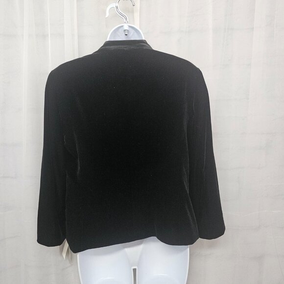 Kasper Blazer Black Velvet Goth Grunge Office 8 NWT - Picture 3 of 9